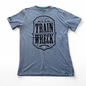 Green Arbor Clothing Train Wreck Short Sleeve T-Shirt Grey / Black Men's XL